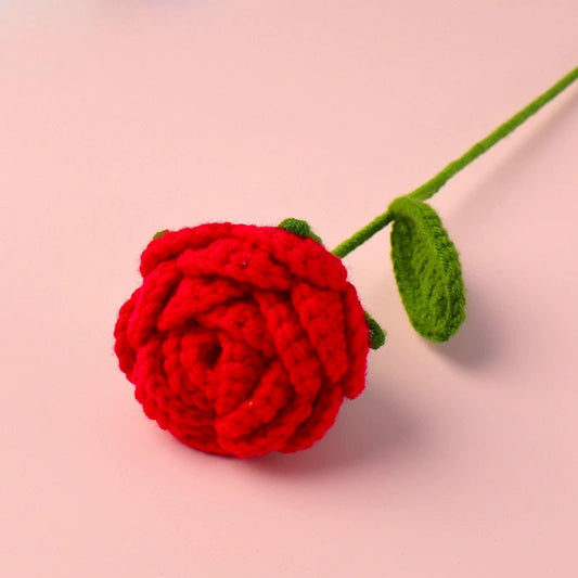 Red Crochet Rose